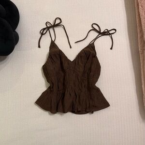 Elegant Brown Camisole with Adjustable Straps